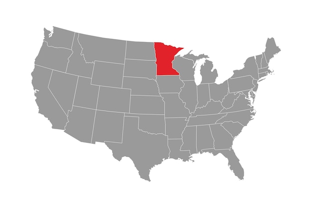 Minnesota staat kaart vectorillustratie