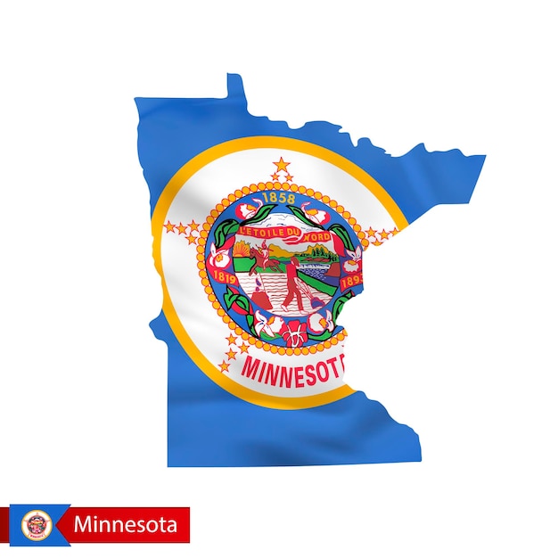 State of Minnesota blue Low Poly map with capital Saint Paul, versions with  flag, black and outline. Vector Illustration Stock Vector Image & Art -  Alamy