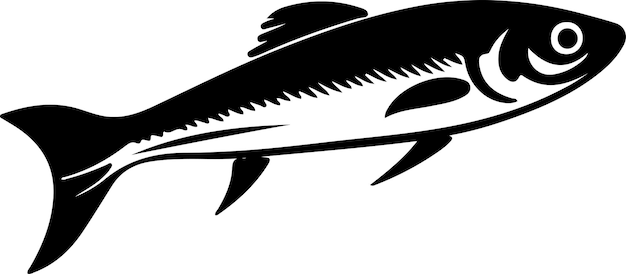 minnow black silhouette with transparent background