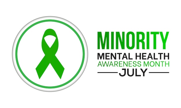 Minority Mental Health Awareness Month Health awareness concept vector template for banner poster card and background design