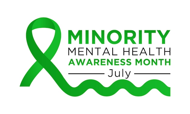 Minority mental health awareness month National minority mental health awareness month of july Vector template for banner greeting card poster with background Vector illustration