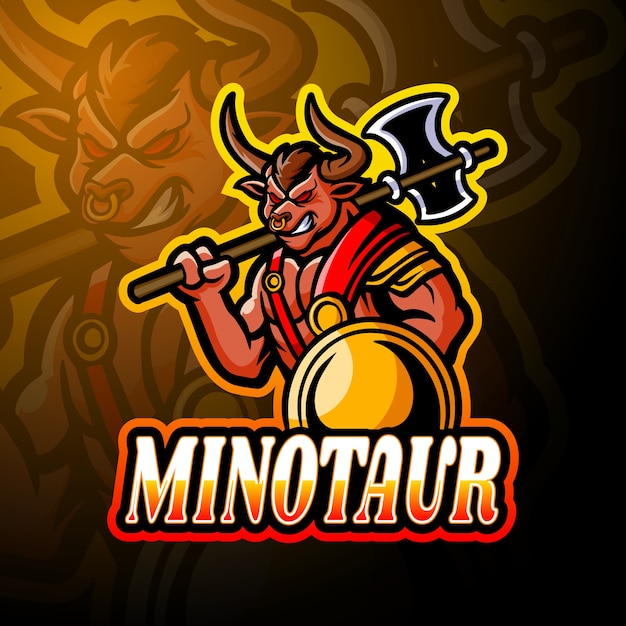 Minotaur esport logo mascotte ontwerp