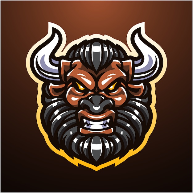 Minotaur hoofd mascotte logo