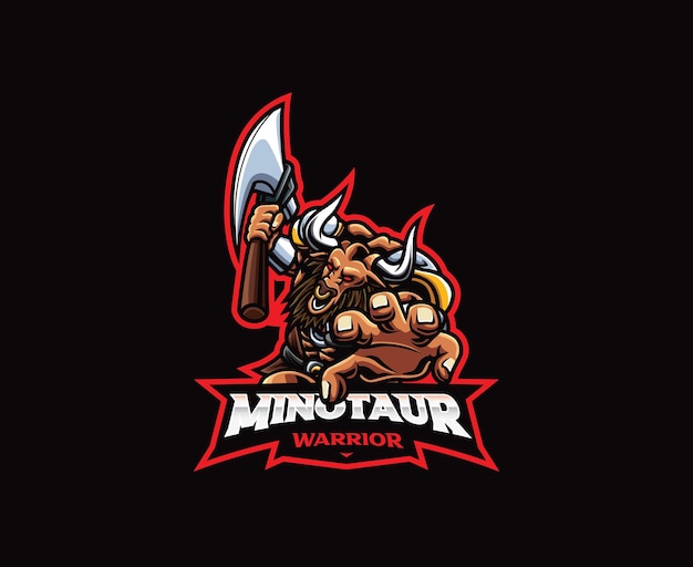 Minotaurus mascotte logo ontwerp