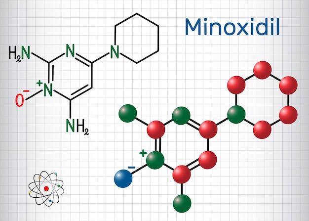 Minoxidil molecule antihypertensieve vasodilatator geneesmiddel