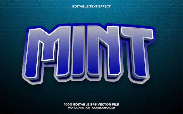 Mint 3d editable text effect