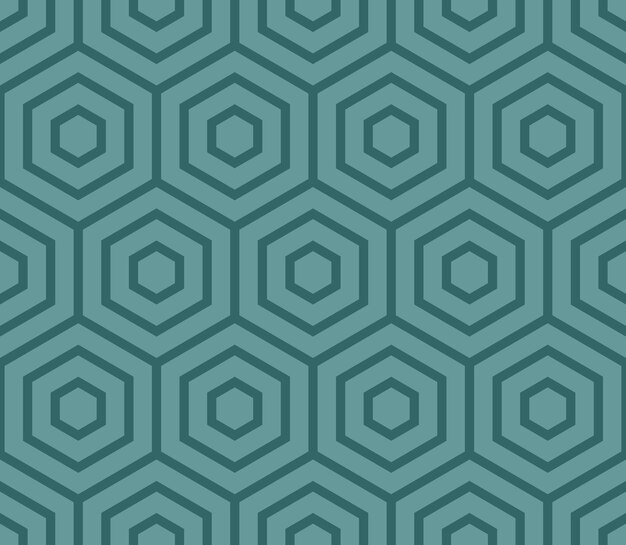 Mint abstract seamless pattern with hexagons in vector