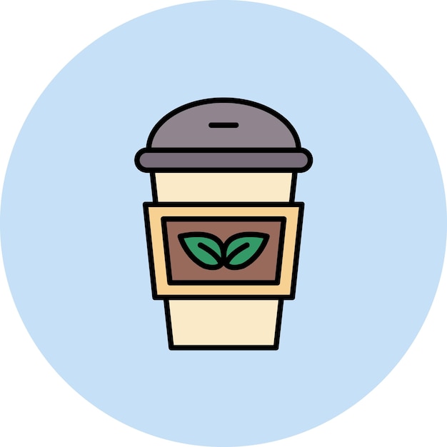 Mint Coffee Flat Illustration