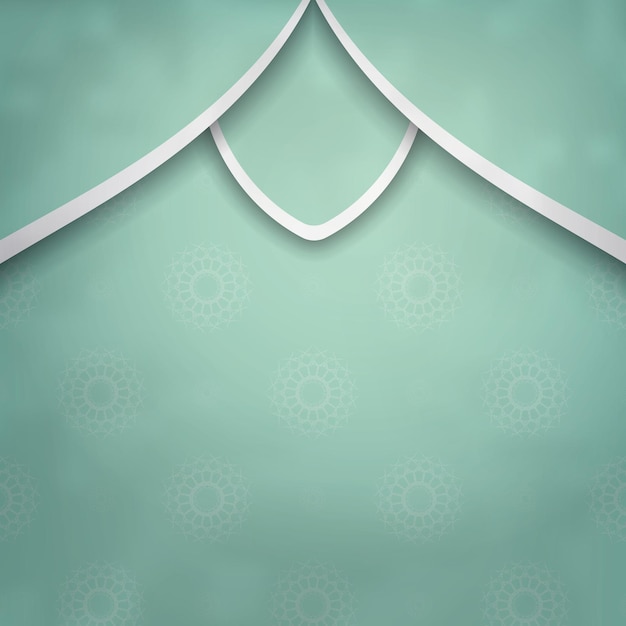 Mint color card with Greek white ornaments for your design.