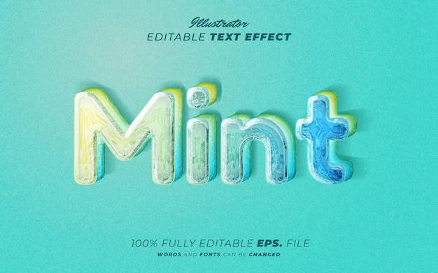 Mint editable text effect