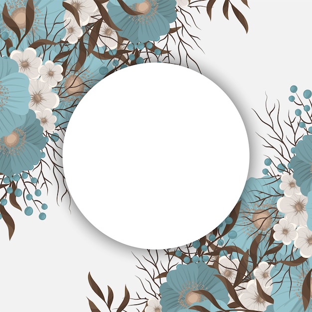 Mint green floral background flower border