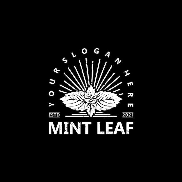 Mint leaf logo, simple, elegance, logo reference for business