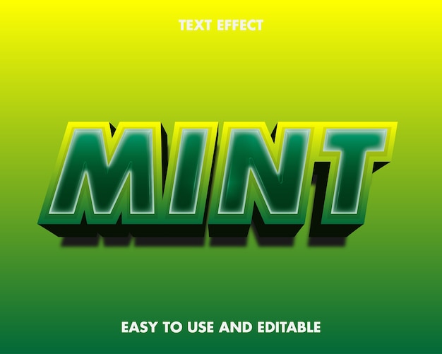 Mint Text Effect. Editable Font Effect.