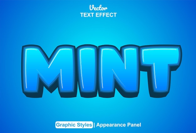 Mint text effect with graphic style and editable