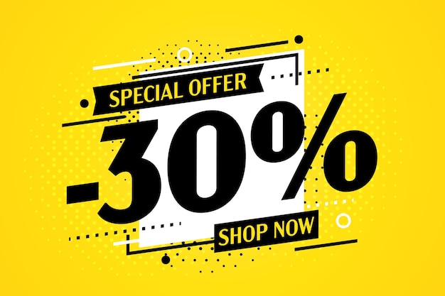 Minus percent off special offer discount banner