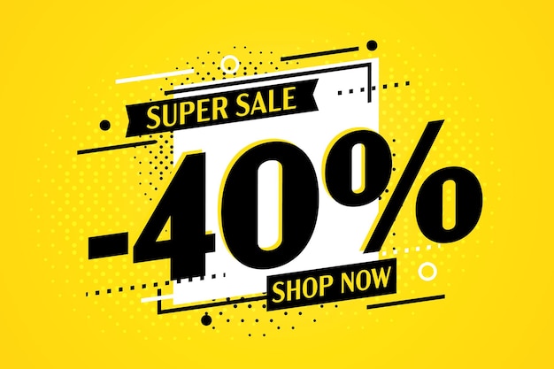 Minus percent off super sale banner