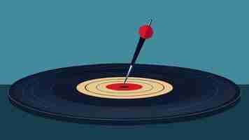 Vector the minuscule point of a record needle as it grazes over the raised ridges of a record vector