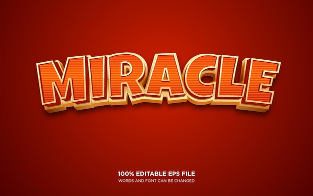 Miracle 3D 편집 가능한 텍스트 스타일 효과