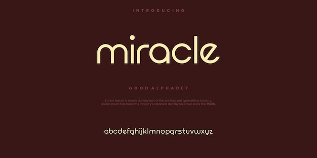 Miracle Abstract 최소한의 현대 알파 글 타이포그래피 기술 터 일러스트레이션