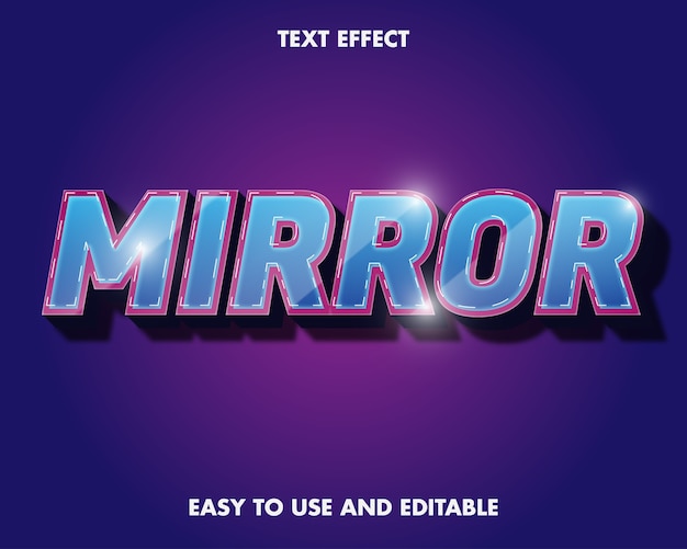 Mirror Text Effect. Editable Font Effect.