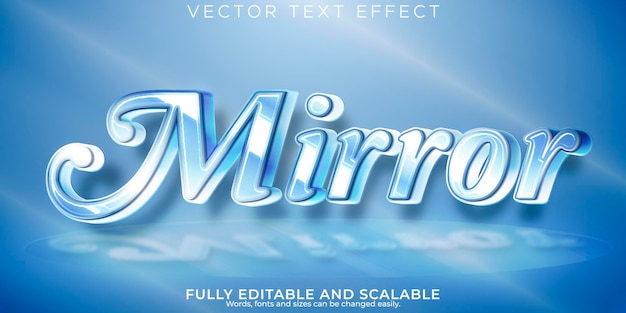 Mirror text effect editable glass and shiny text style