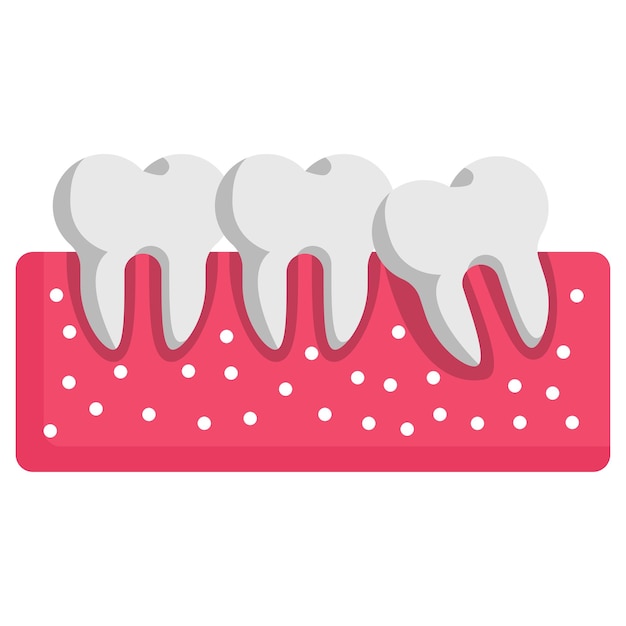 Misaligned wisdom teeth concept Third molar tooth vector icon design Dentistry symbol Health Care