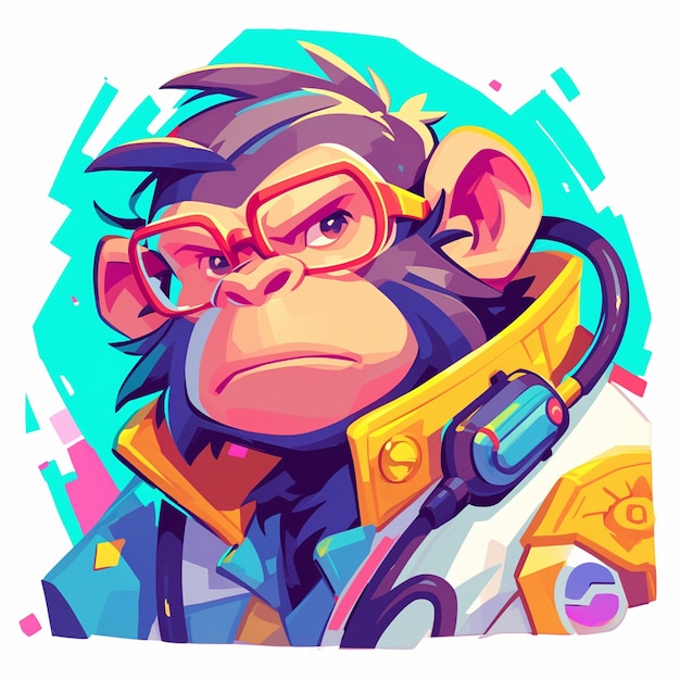 A mischievous monkey doctor cartoon style