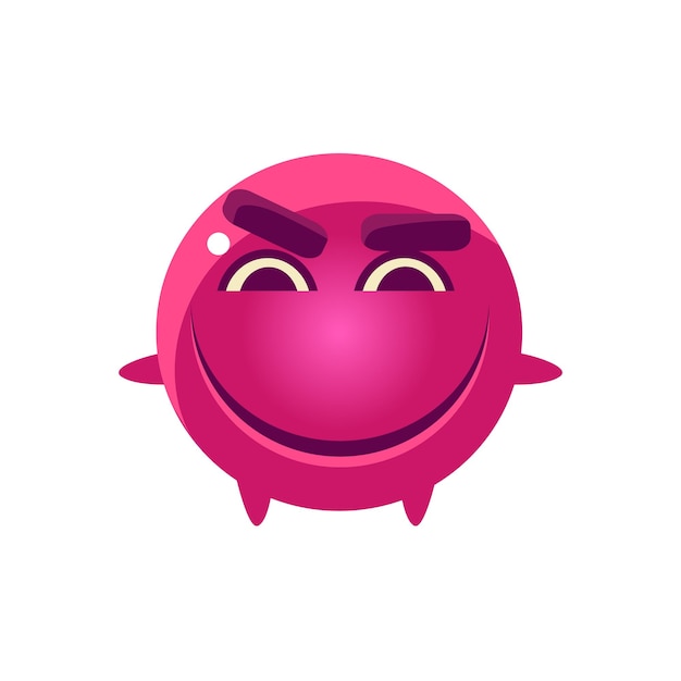 Vector mischievous round character emoji