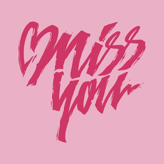 Miss You Typografie Lettering Logo Vector Design Logotype