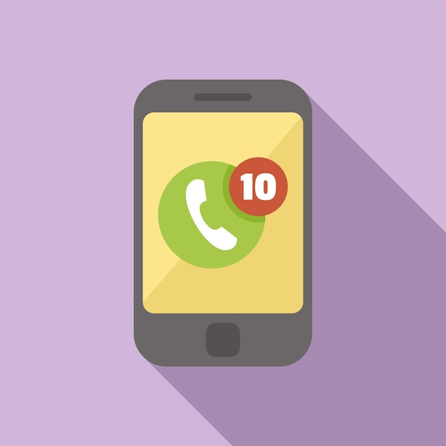 Missed call rush job icon flat vector Business person Service late