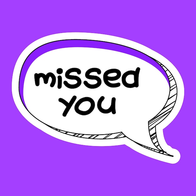 Missed You Messages Sticker Ontwerp lettering sticker typografische bericht chat badge