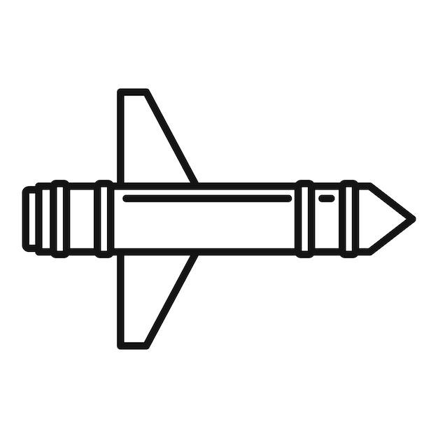 Missile fly icon outline missile fly vector icon for web design isolated on white background