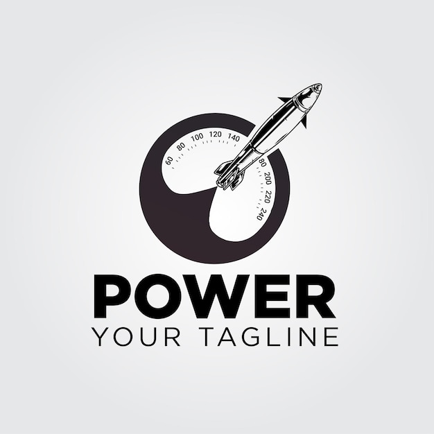 Missile Logo design with Power Pressure meter