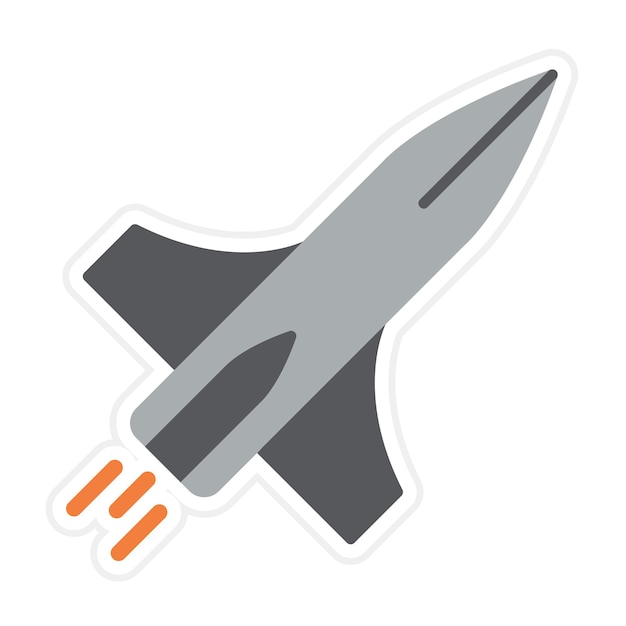 Missile vector icon can be used for nuclear energy iconset