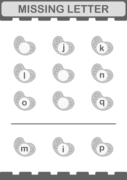 Missing letter with Art Palette Worksheet for kids