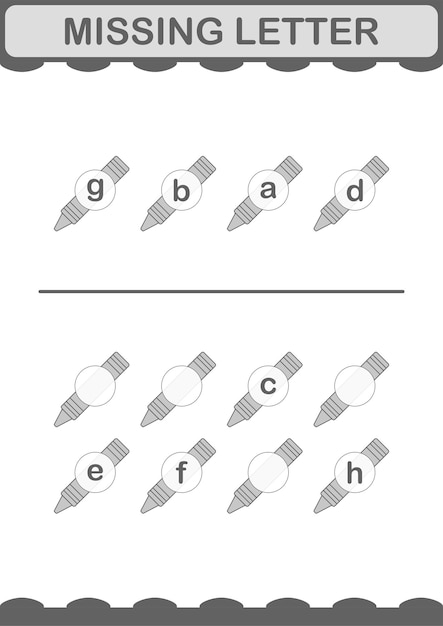 Пропущенное письмо с помощью карандаша для детей