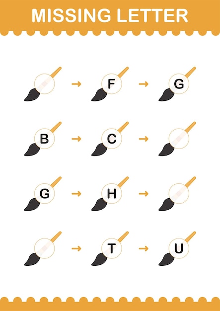 Пропущенное письмо с кистью для детей