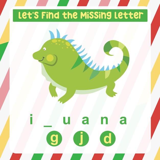 Missing letter worksheet. Complete the letters for animal names in English. Writing practice.
