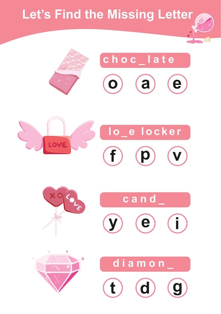 Missing letter worksheet. kids educational game. worksheet for preschool. writing practice.