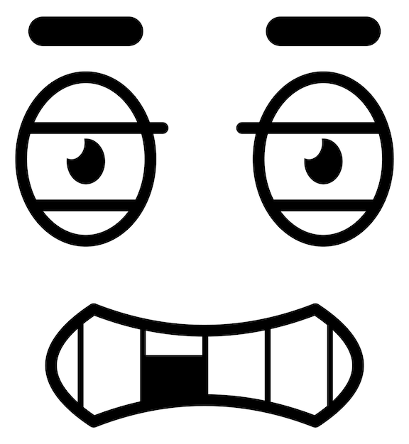 Vector missing tooth face doodle comic emotion expression