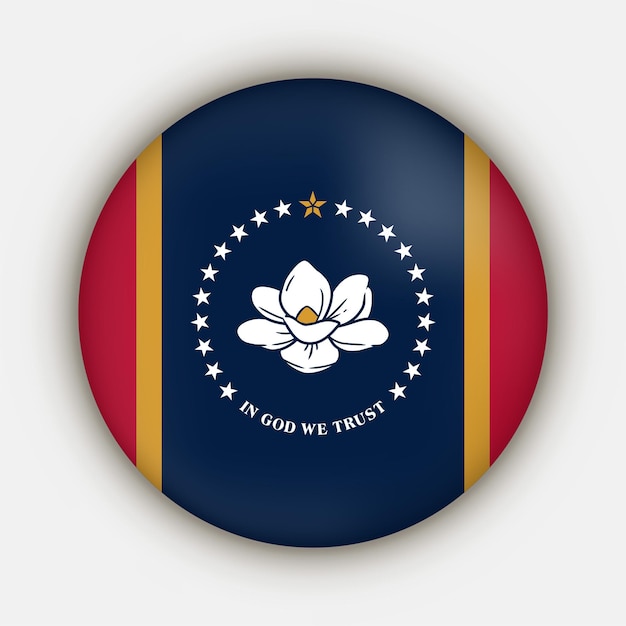 Mississippi state flag Vector illustration