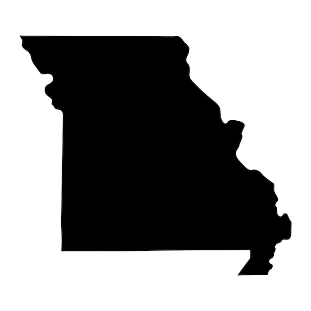 Vector missouri black map on white background