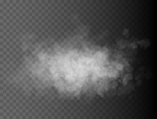 Mist of rook geïsoleerd transparant speciaal effect wit vector bewolking mist of smog achtergrond vec...