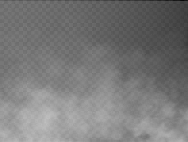 Mist of rook geïsoleerd transparant speciaal effect witte vector bewolking mist of smog achtergrond