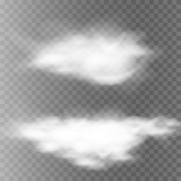 Mist of rook geïsoleerd transparant speciaal effect Witte vectorachtergrond van troebelheidsmist of smog Vectorillustratie
