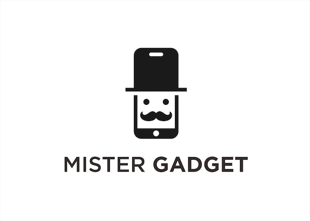 Mister mobile logo design illustrazione vettoriale