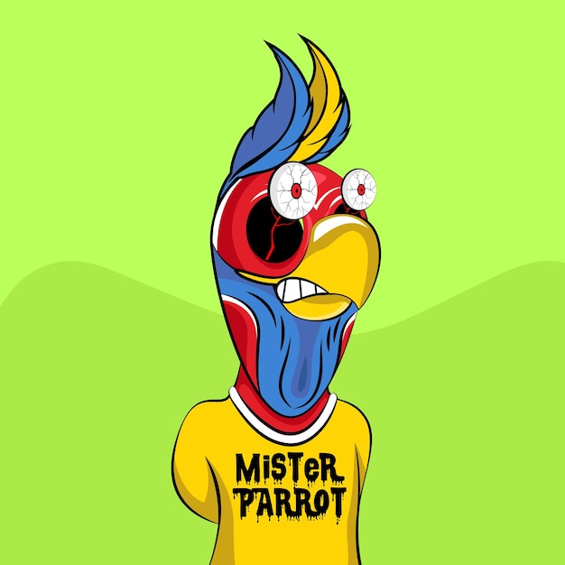 Vector mister parrot charactor