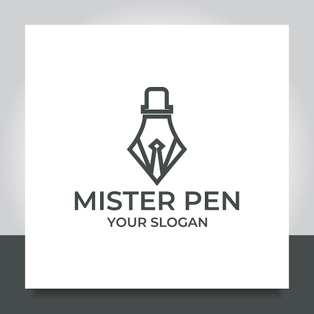 Mister pen logo design line