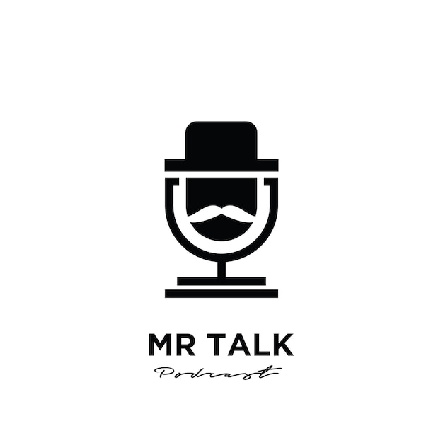 Mister Podcast logo pictogram ontwerp