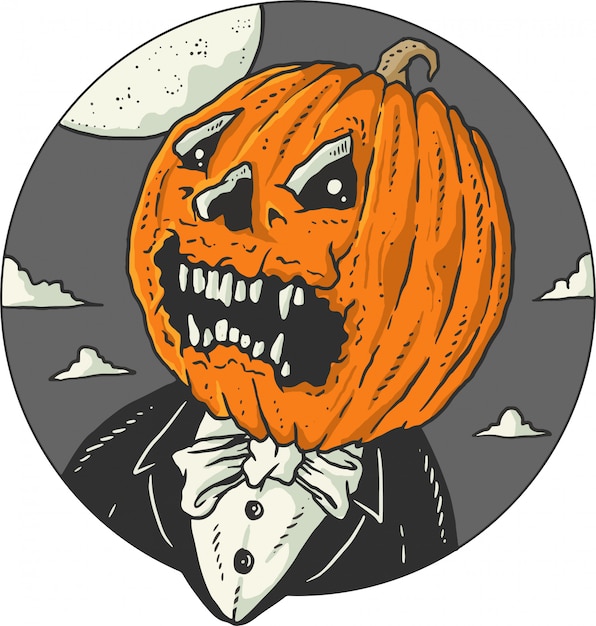 Vector mister pumpkin ghost